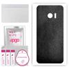 apgo Protective Skin Sticker for the Back Compatible with HTC 10, Wrap Film, Foil, Vinyl - Pattern Black Leather