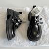 French Retro British Style Platform Small Leather Shoes Women's 2025 New Summer Skirt Black Versatile Thick Heel Single Shoes