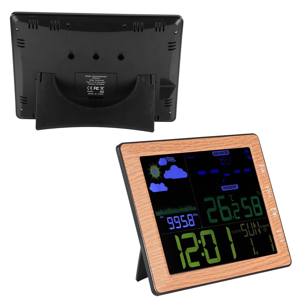 Беспроводной прогноз погоды с цветным экраном и будильником для помещений и улицы с управлением звуком