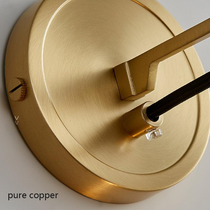 Nordic creative living room Crystal wall lamp fashion modern minimalist model bedside copper wall lamp bedroom Corridor