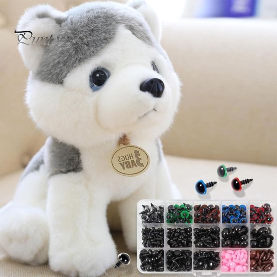 560 шт DIY плюшевая кукла безопасные глаза комплект для носа 15 отделений в штучной упаковке черные глаза с резьбой красочный нос для плюшевых мишек чучела животных 6-14 мм размеры стили