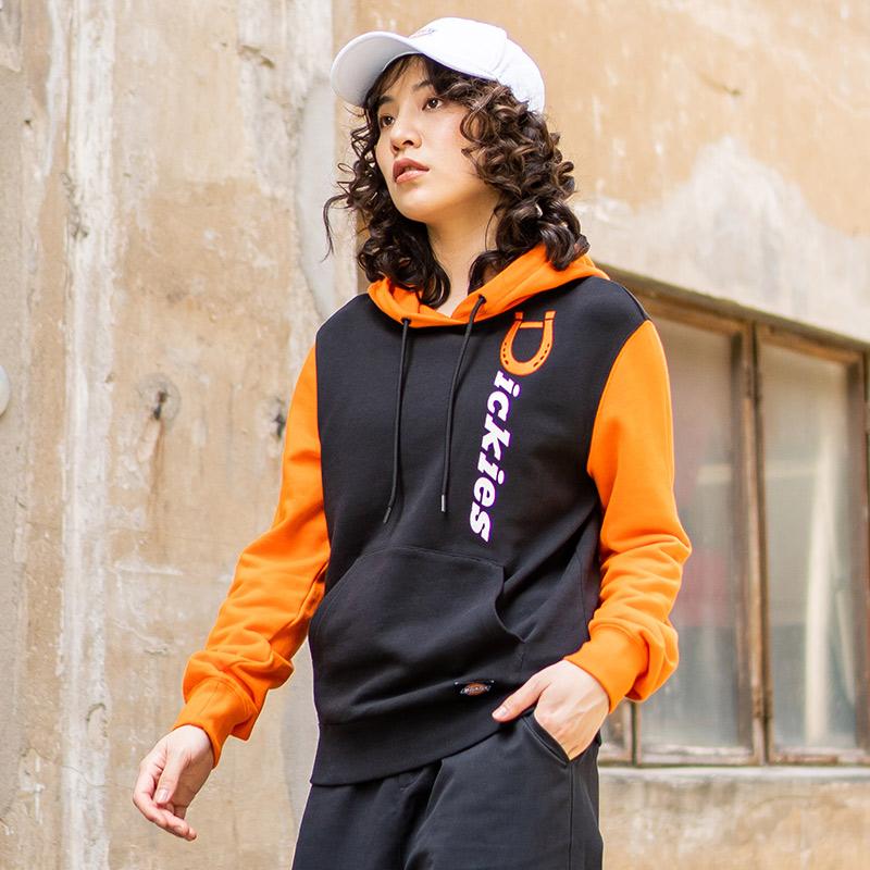 Dickies Флисовая повседневная толстовка с принтом логотипа для женщин Черная DK008117BLK