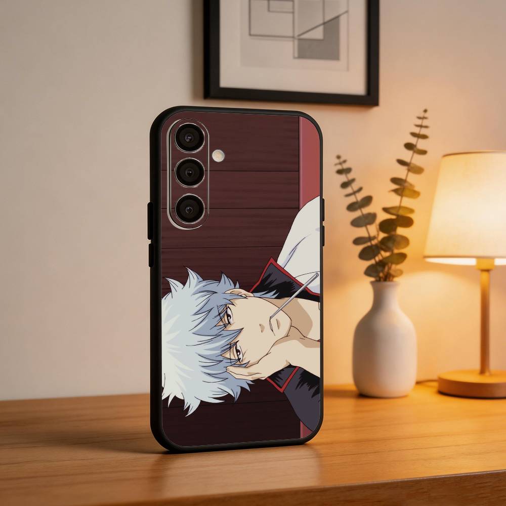 Gintama-Сакata Гинтоки Чехол для телефона Samsung A73, A21s, A22, A31, A32, A52, A53, A71, A80, Мягкий черный корпус