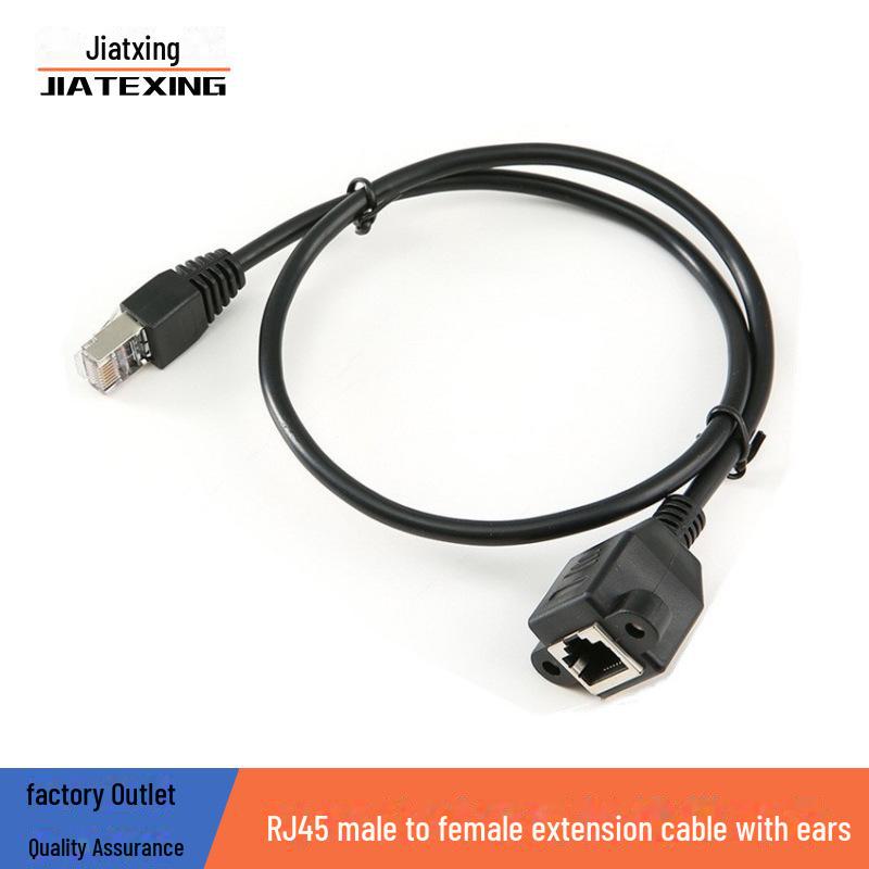 Удлинительный кабель Ethernet RJ45 30 см, папа-мама, с отверстиями для винтов для надежной установки