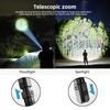 Mini Powerful Led Flashlight Built In Battery 3 Modes Type-c Rechargeable Telescopic Zoom Torch for Home Outdoor Camping Fishing