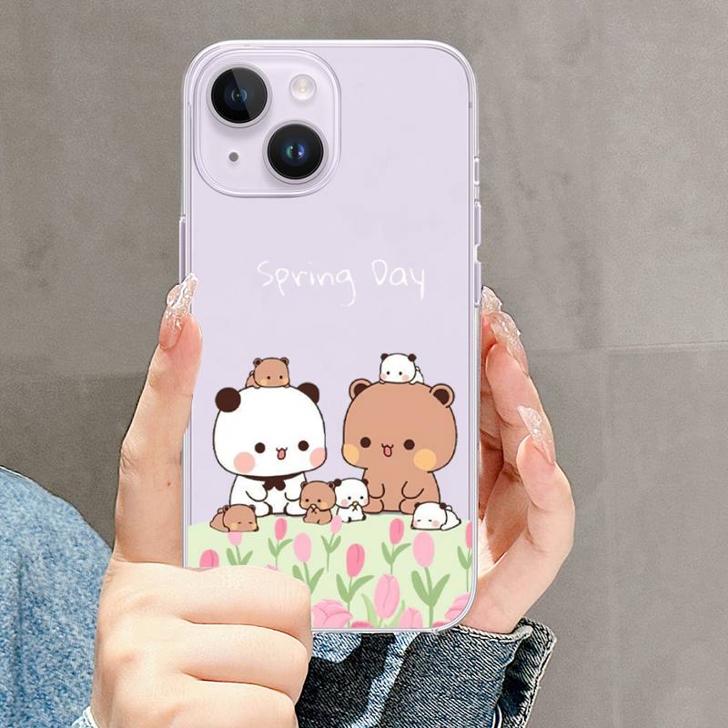 Милый чехол для телефона DUDU BUBU для iPhone Mini 11 12 13 14 15 XPlus Pro Max SE XR с прозрачным корпусом
