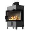 Steel Fireplace KRATKI LUCY Right 14 kW Ø 200 Black Thermotec Self Closing Door