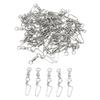50PCS 2 Sizes Ball Bearing Swivels Stainless Steel Leader Connector Fishing Tackle