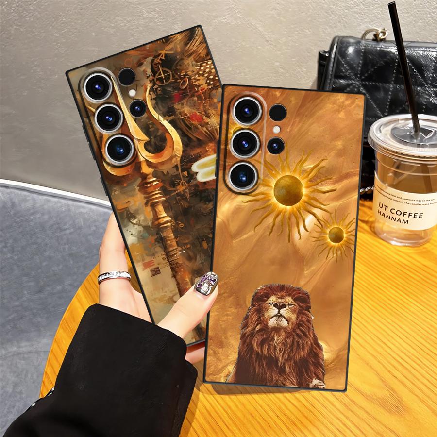 Black Soft Phone Cover Case for Samsung Galaxy S21 FE S25 Edge S23 Ultra Note 8 9 10 20 Ultra S24 Plus S20 S9 S10 Creative Art