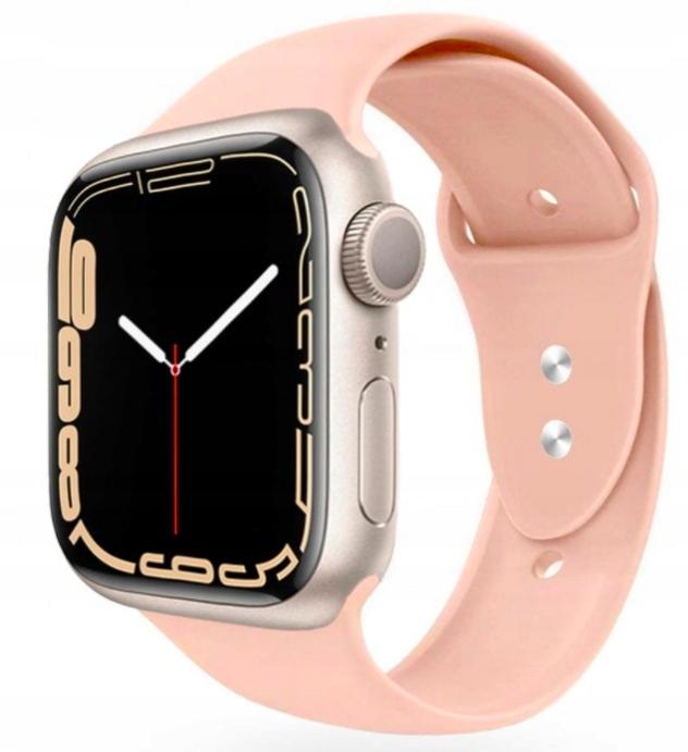 Rubber Sports Strap for Apple Watch 3 4 5 6 7 8 9 Se 38/40 Pink