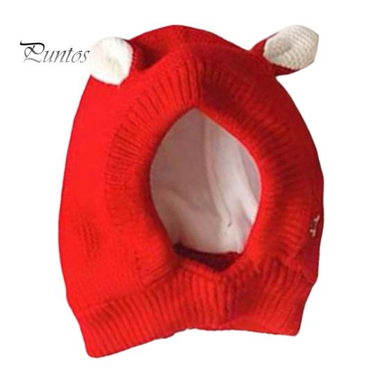 Children Hat Winter Pet Cap Knitted High Elasticity Keep Warm Solid Color Ear Decor Toddler Boys Girls Beanie Photo Prop Headwear