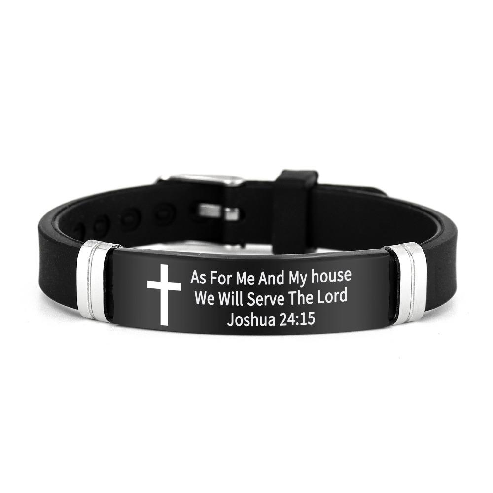 ID Wristband Family Friendship Bracelet Cross Design Bible Verse Bracelet  For Women