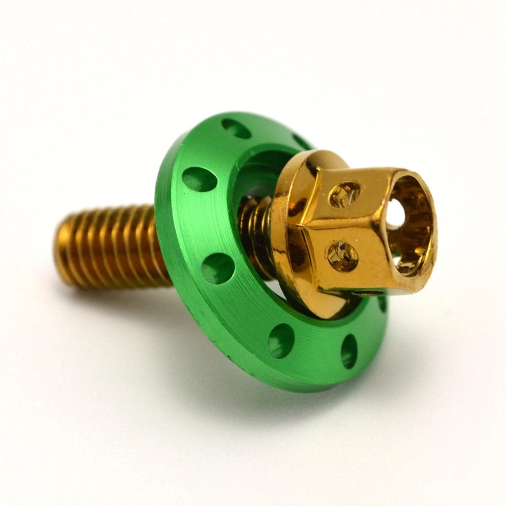 Motorcycle Electric Car Modified Fender Screw Flat Fork Stainless Steel Color Screw M6 Outer Hexagon Flange Cap Pad