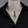Steampunk Necklace Alloy Necklace with Hand Pendant Mechanical Bionic Robotic Jewelry Gift