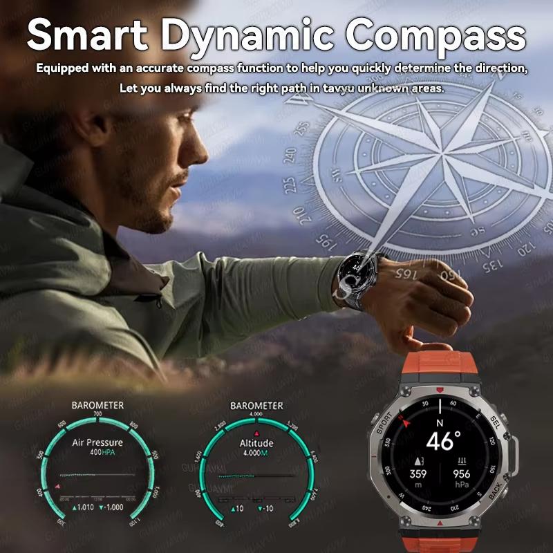 New T-Rex3 GPS Smart Watches Premium Military Smartwatch Men Compass Altimeter 10ATM Waterproof 170 Sport Modes Built-in GPS BT Call