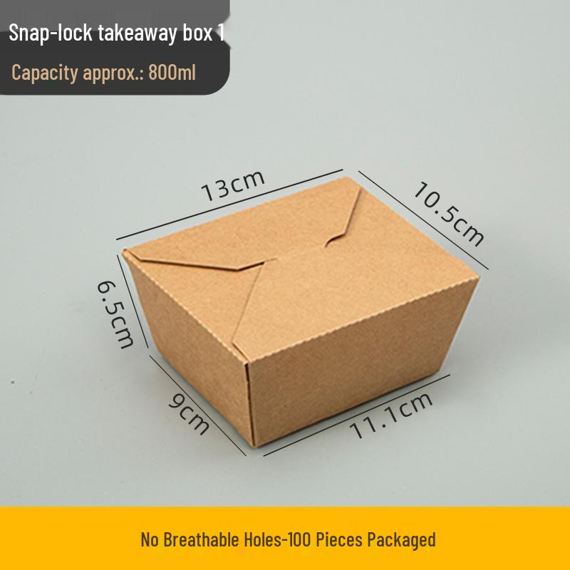 Disposable Rectangular Kraft Paper Takeout Box for Fried Chicken and French Fries