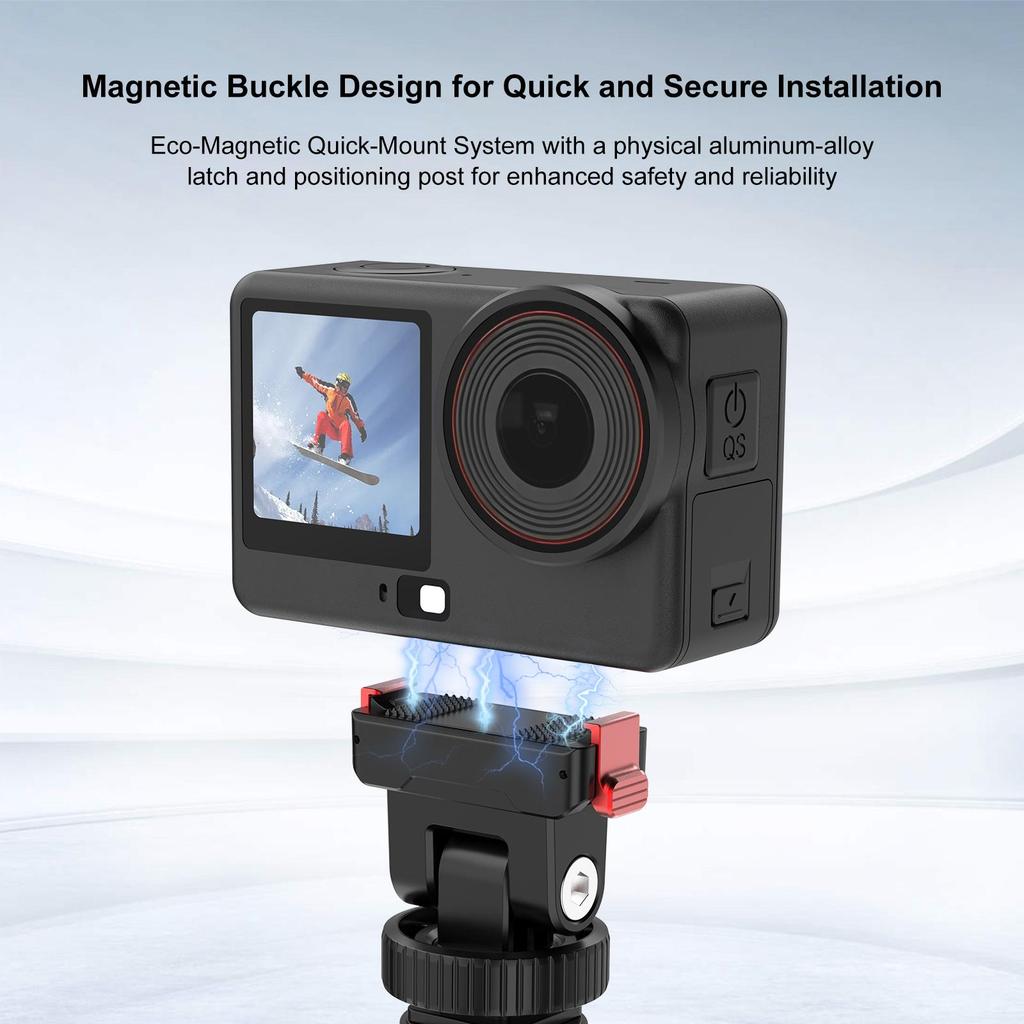 PULUZ Пластиковая Магнитная Основа для Камеры Для DJI Osmo Action 6,360 II, Nano Камеры Быстросъемная Резьбовое Отверстие 1/4 дюйма Крепление Холодный Башмак