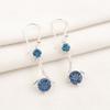 London Blue Topaz Gemstone 925 Stamped Silver Jewelry Zircon Hook Earrings 1.84" CZE-9-10