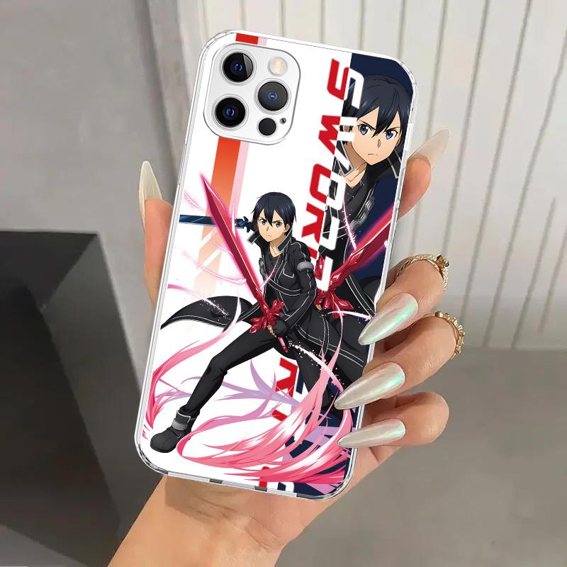 Чехол для телефона Anime Sword Art Online SAO для Iphone 17 Air 16 15 Plus 14 13 Mini 12 11 Pro Max 16E 7 8 SE 2020 Мягкий Funda Печать Она