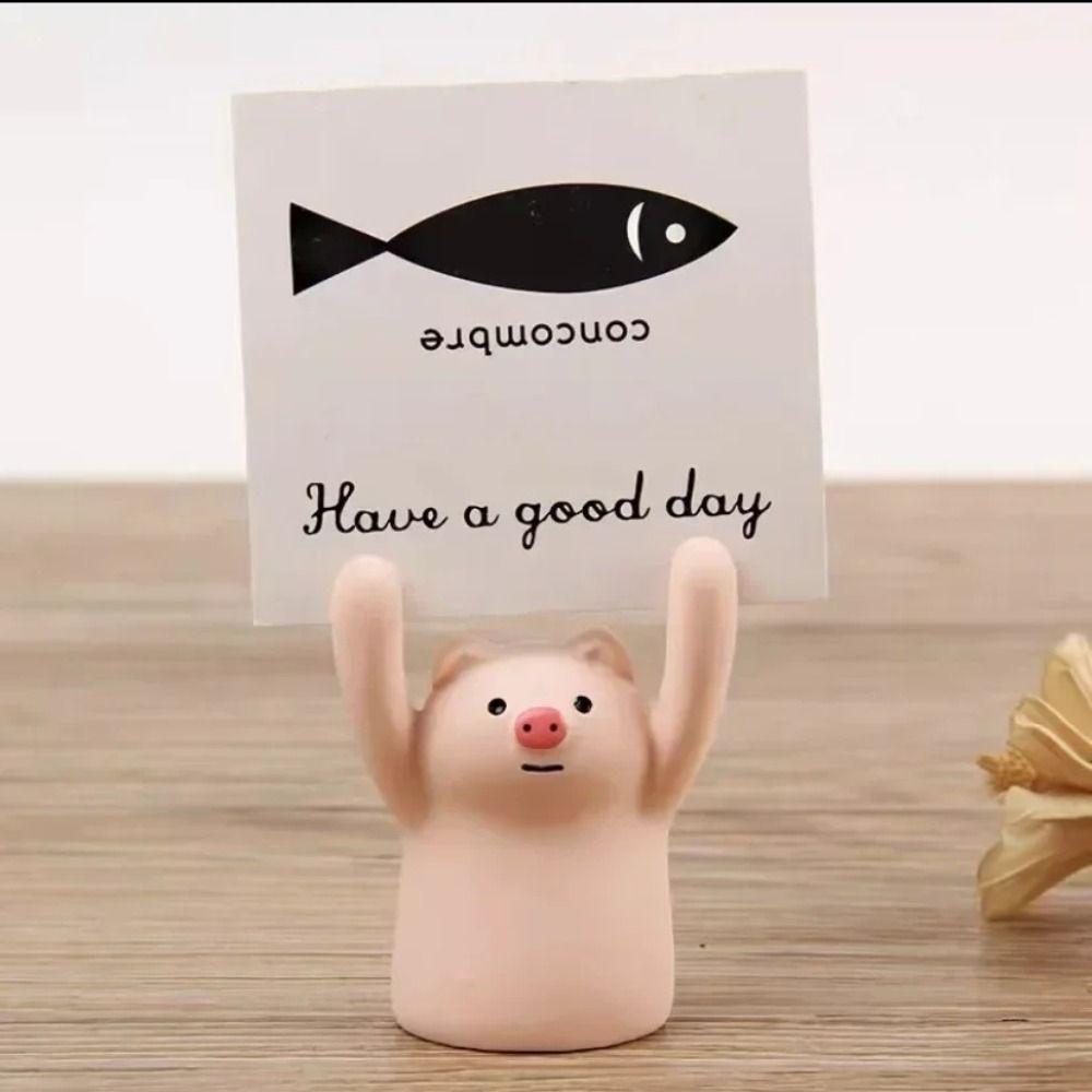 Resin Desktop Memo Clip Holder Messege Photo Stander Clip Lovely Hand Raising Card Clip Rome