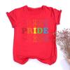Rainbow PRIDE Print Tee Shirt LGBT Pride Month Tshirt Female Rainbow Tshirt Girls Top Love Wins Graphic Tee Summer Clothes