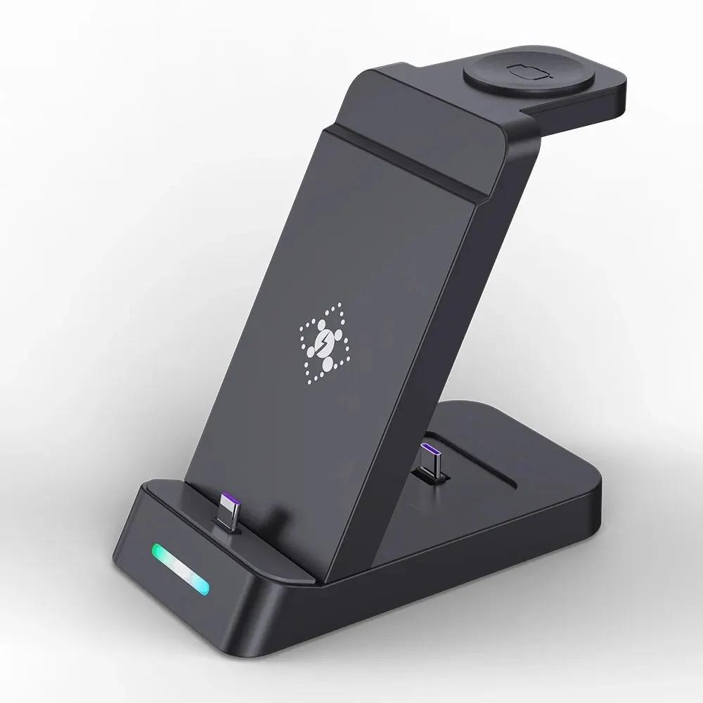 3 In 1 Charging Station for Samsung S24 S23 S22 Note Z Fold Fast Wireless Charger Stand for Galaxy Watch 5 4 3 Activer 2/1 Buds