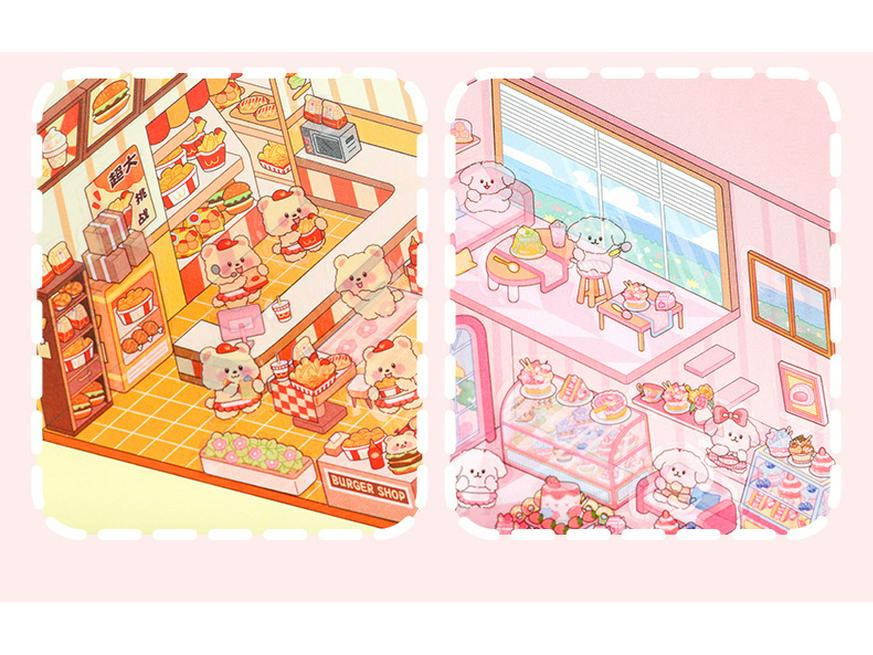 Набор 3D миниатюрных наклеек для дома «Сделай сам» - Стереоскопические ландшафтные сцены для девочек