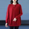 Women's Bottoming Sweater Round Neck Middle-aged Mother's Knitted Loose Sweater Mid-length