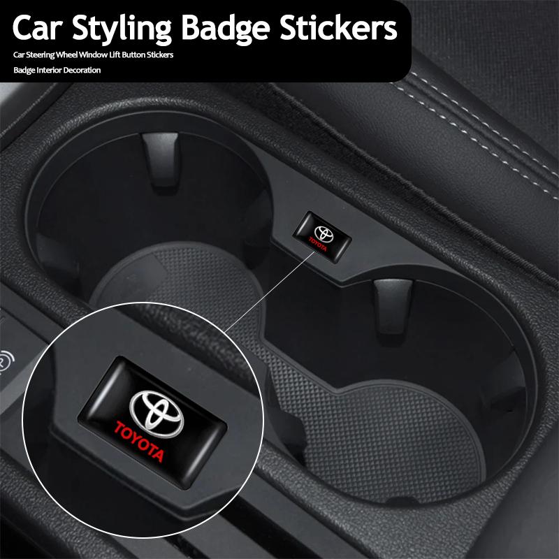 10pcs Epoxy Car Window Lift Button Steering Wheel Stickers For Toyota