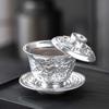 Feiyue Coiled Dragon Silver-Gilt Ceramic Gaiwan Tea Set (3-Piece)