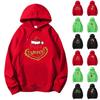 Женский осенне-зимний пуловер с рождественским принтом и капюшоном, флисовая толстовка с длинными рукавами