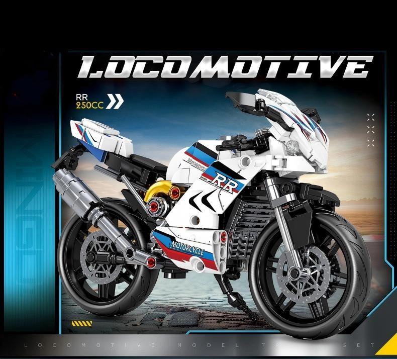 MOC Городская Техническая Мотоцикл Мото Авто Модель Строительные Блоки Гоночный Мотоцикл Транспортные Средства Кирпичи Игрушки для Детей Подростков DIY Подарки