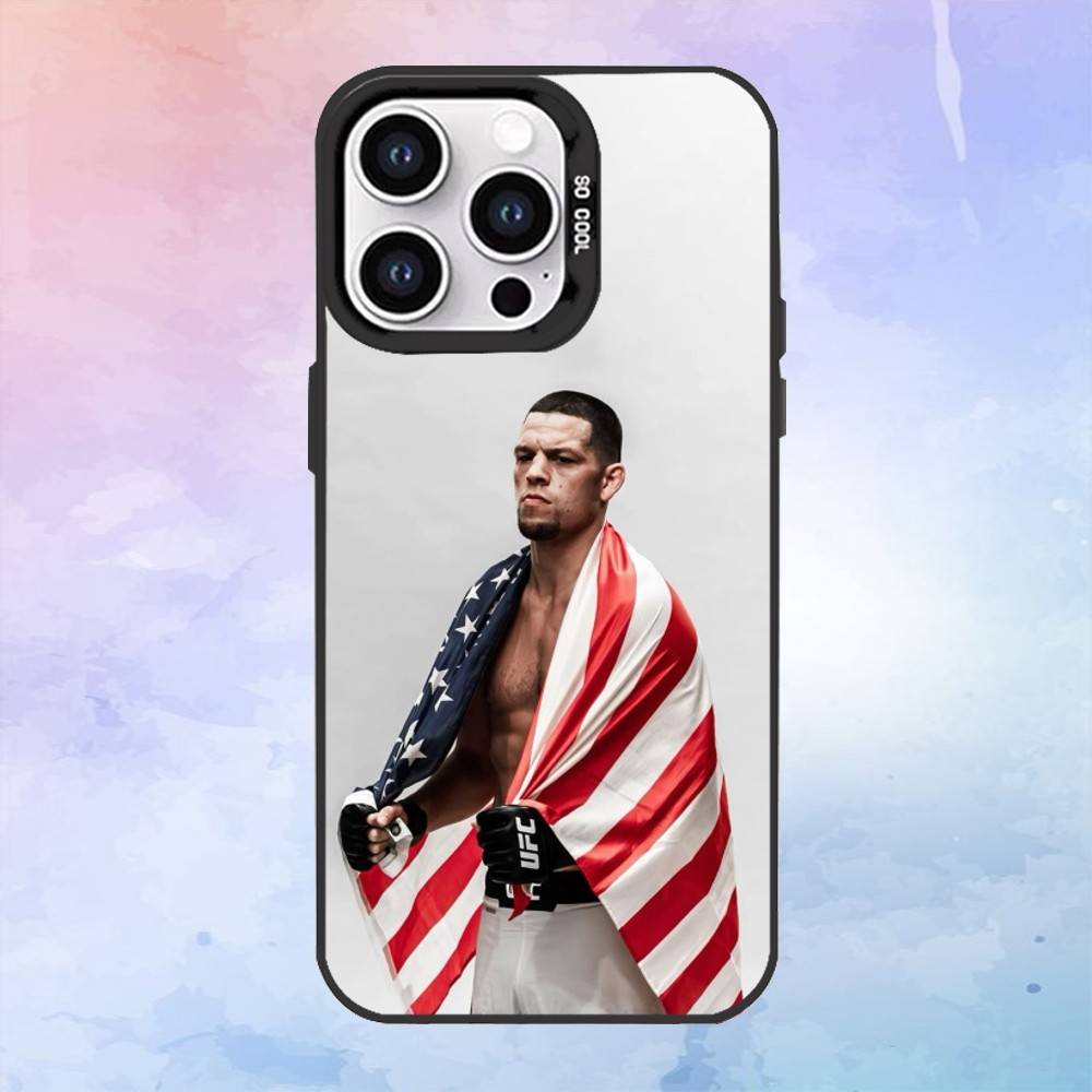 Чехол для телефона с боксом Н-Нейт Диаз для iPhone17,16,15,14,13,12,11 Plus,Pro Max Черный Конфетный Матовый Ударопрочный Чехол