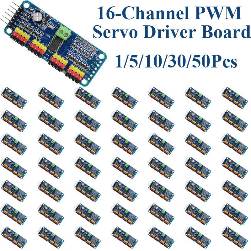 1~50 шт. 16-канальная плата драйвера сервопривода с ШИМ PCA9685 I2C IIC интерфейс Модуль контроллера сервопривода для робота Проект DIY для робототехники