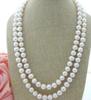 Charming 2row 8-9mm White Pearl Necklace