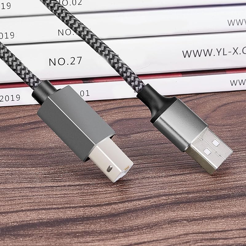 printer cable 3m USB 2.0 A male - USB type B Heavy duty nylon braided USB cable computer and printer connection cable Epson Canon Brother HP fax