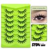7 пар 3D Натуральный вид Аниме Накладные ресницы Перекрестные Пушистые Накладные ресницы Мягкие норковые ресницы Красота