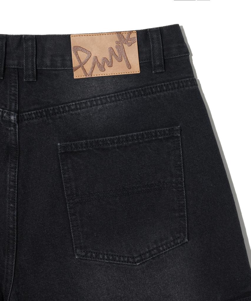 PHYSICAL DEPARTMENT Bermuda Cargo Denim Pants_Black