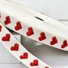 5 Yards/Roll Christmas Ribbon Wedding Headwear Materials Bouquets Embroidered Heart Ribbon Festive Decorations 16mm