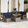 VidaXL Garden Lounge Set 8 Pcs with Grey Cushions Wicker 3327183