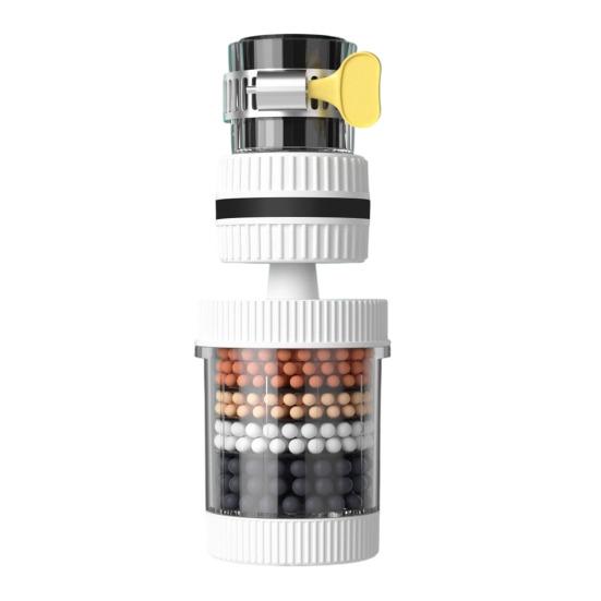 6-Layer Water Faucet Filter for Kitchen Anti-Splash Swivel Aerator with Clear Window Universal Tap Attachment for Home Sink