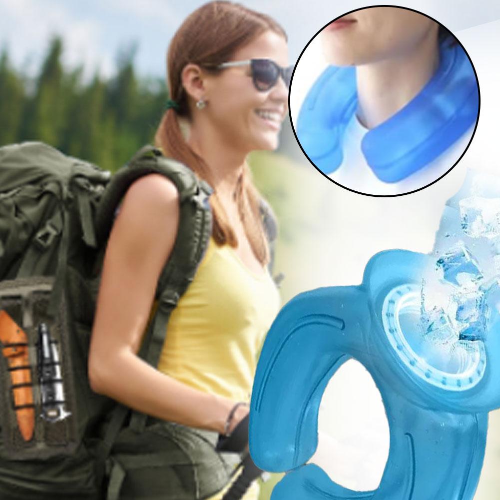 Охлаждающая сумка для воды для активного отдыха, U-образная подушка, можно наполнять водой, быстрое охлаждение, массажная подушка для шеи, съемная, можно стирать