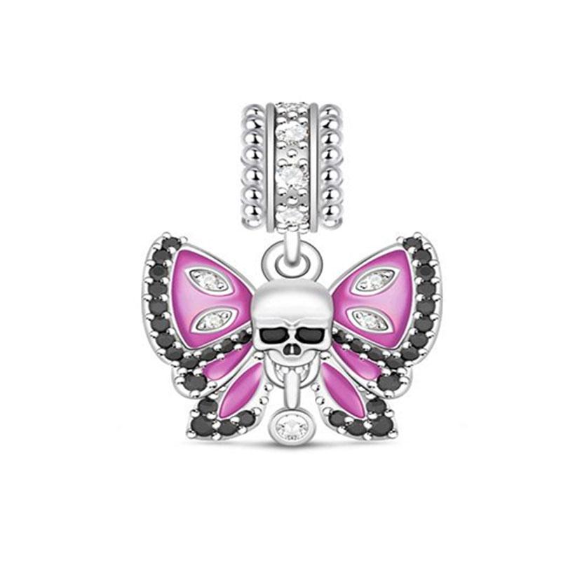 Хэллоуин Медный Тыква Призрак Шарм Шляпа Глаза Бабочка Бусина Подходит Женщинам Оригинальный Браслет Украшения Для Рождественского Подарка