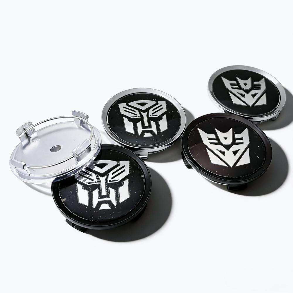 4pcs Transformers Logo Emblem Car Wheel Center Caps O.D 75MM 70MM Wheels Hub Cap Rim Hubcaps Dust Cover Replace Car Accessories
