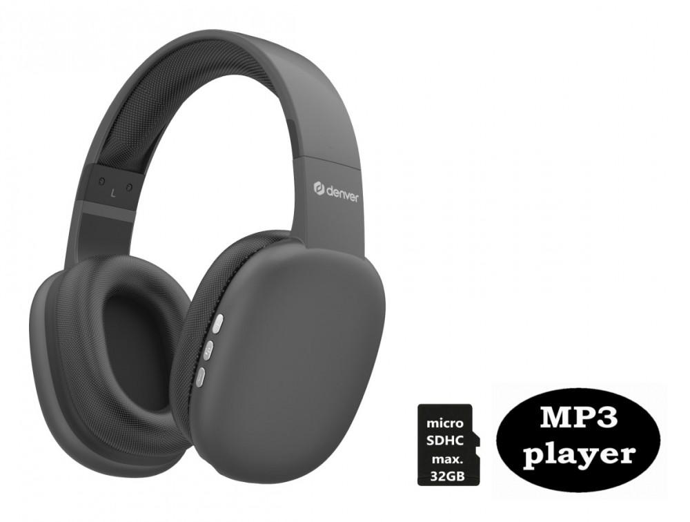 DENVER BTH-252 Беспроводные Bluetooth-наушники с разъемом для SD-карты, Denver