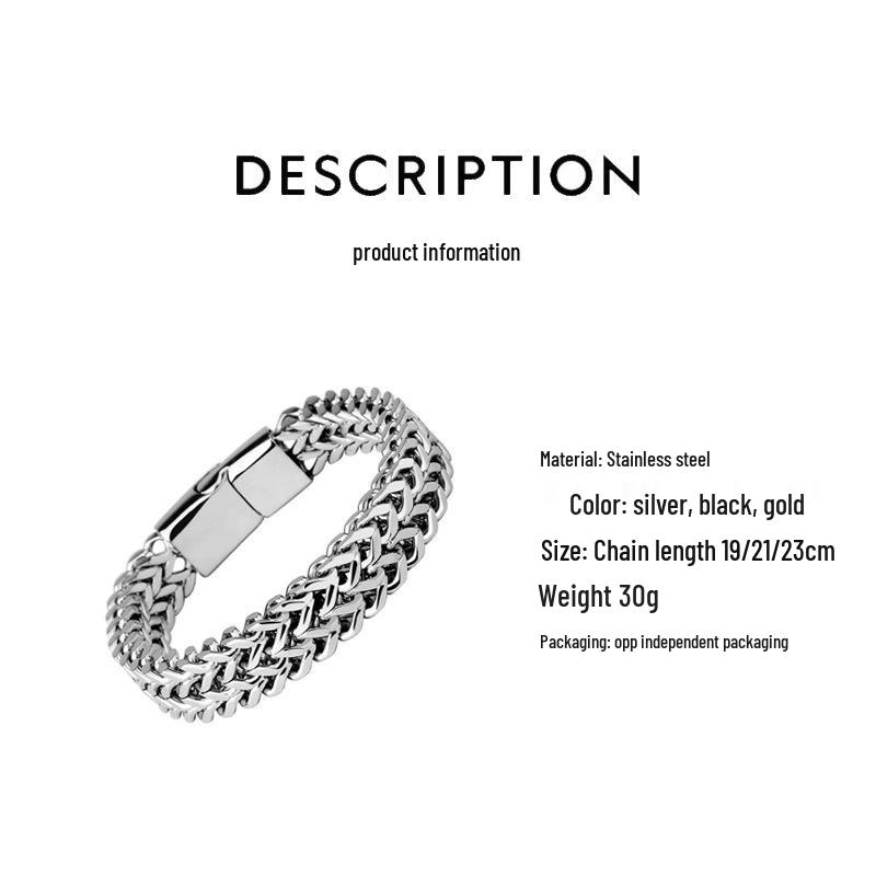 Мужской браслет «Звездное небо» с двойным слоем и магнитной застежкой - Панк-цепь из титановой стали