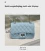 Diamond Flap Genuine Leather Women's Chain Shoulder Bag - Trendy High-Grade Small Square Crossbody for Autumn/Winter