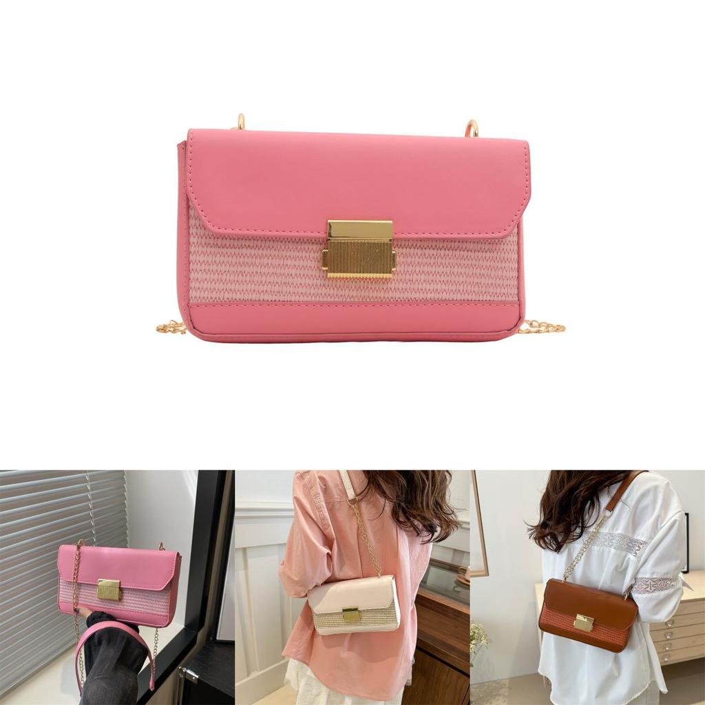 Stylish Urban Chic Small Crossbody Bag Retro Fashion Pu Leather With Lock Closure