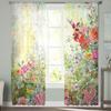 Abstract Colorful Flowers Watercolor Painting Sheer Curtains Bedroom Voile Curtain Living Room Window Tulle Curtains