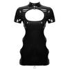 Womens Mini Dress Faux Leather Cutout Bodycon Party Club Dresses
